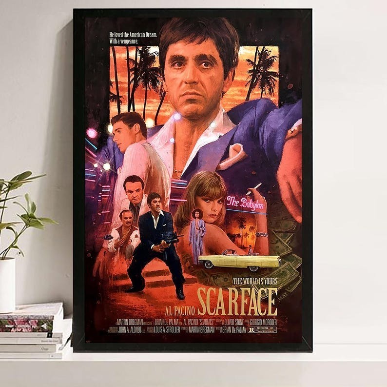 Scarface Movie Poster, Room Decor, Poster for Gifts, Home Decor, Wall Art Decor