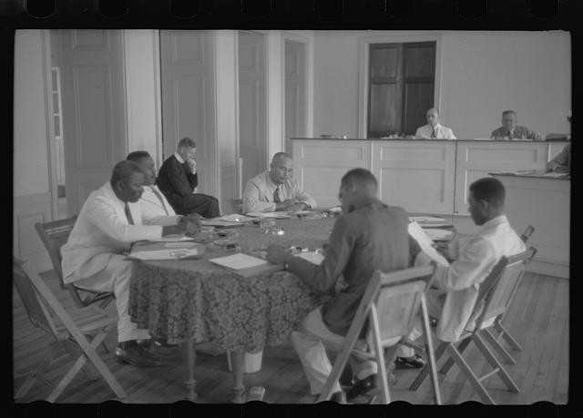 Photo:1930s Meeting Room Black Men White Men Conference Table