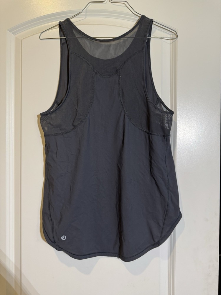 Size 6 Lululemon Sculpt Tank II Dark Grey Lightweight Breathable Mesh Back (1K)