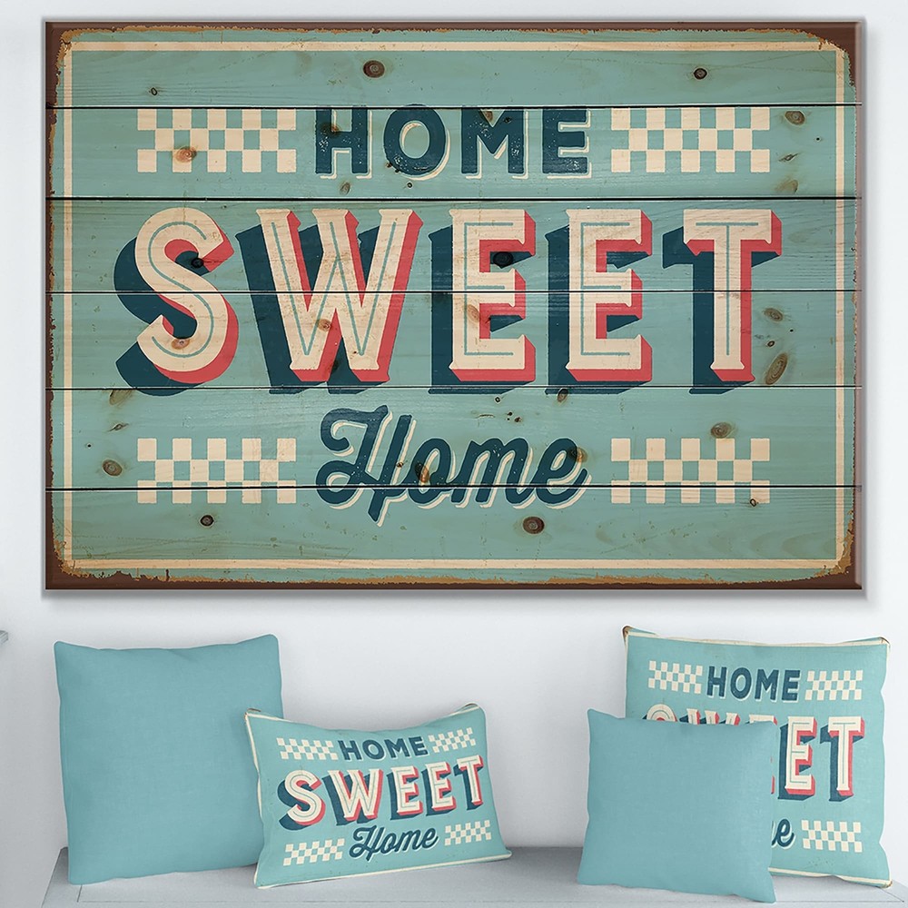 Designart 'Home Sweet Home Vintage Rusty Metal' Textual  Small