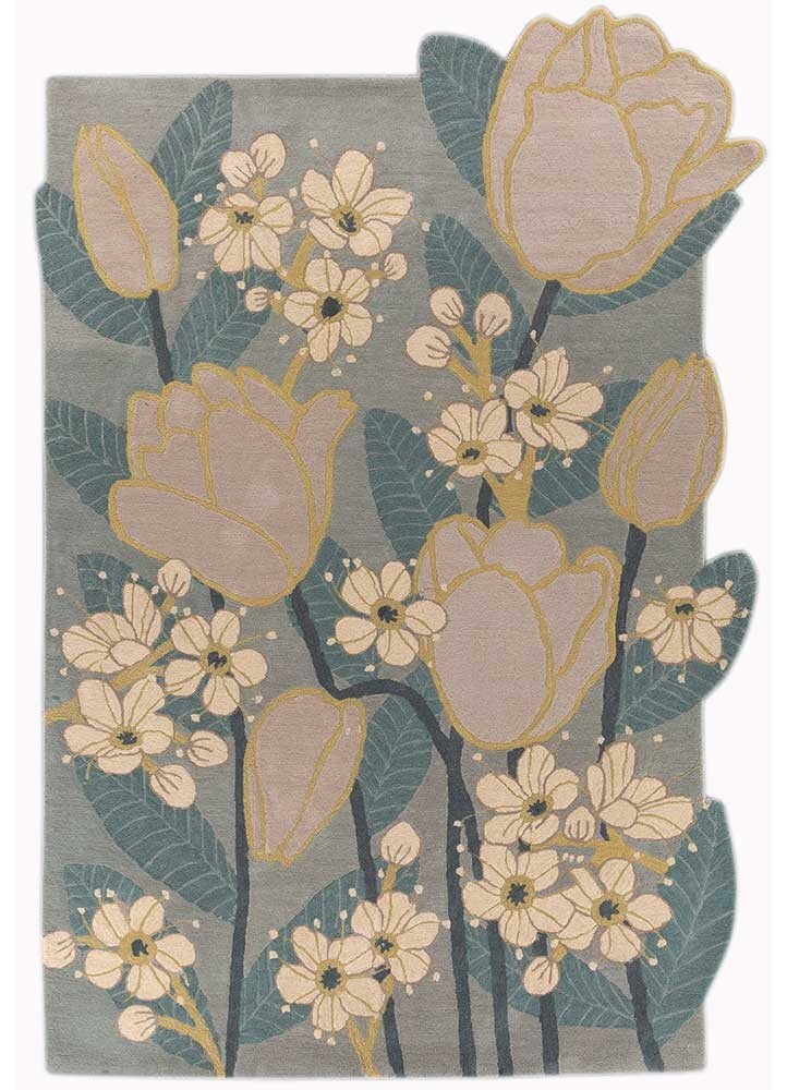 New Rug Hand-Tufted Spa Blue/Warm Cream Nz wool Area Rug Living Room office room