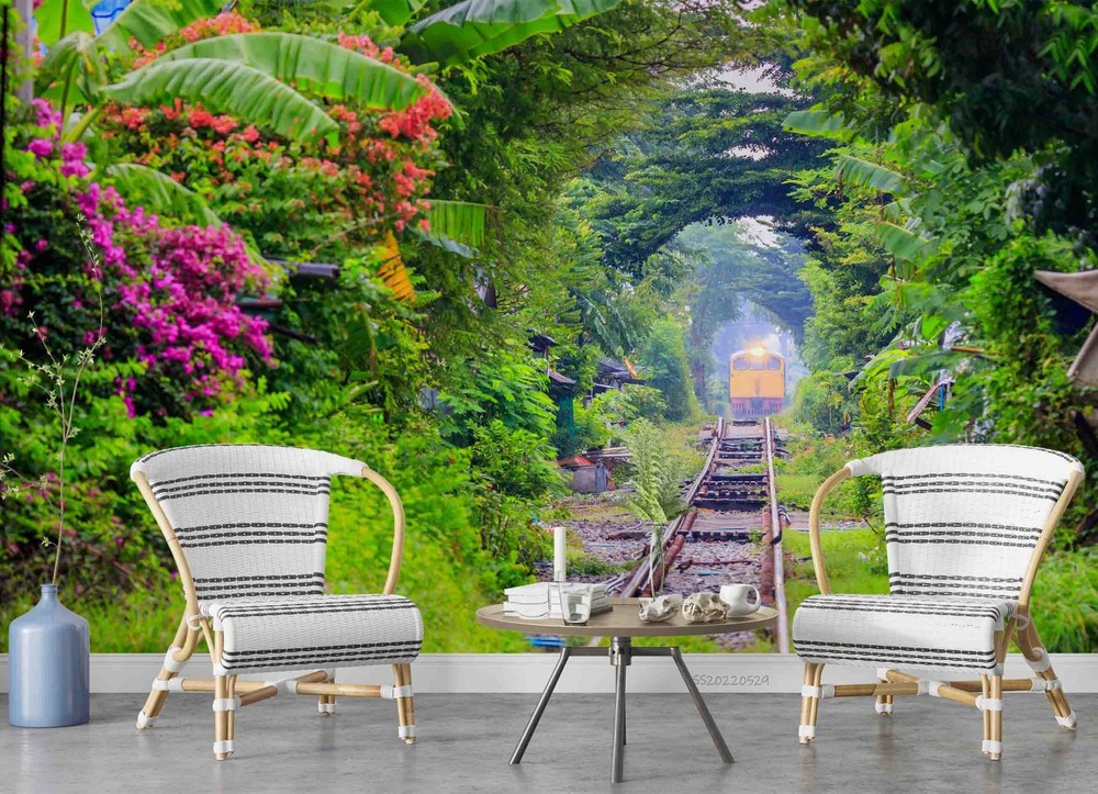 3D Forest Train Landscape Wall Murals Wallpaper Murals Wall Sticker