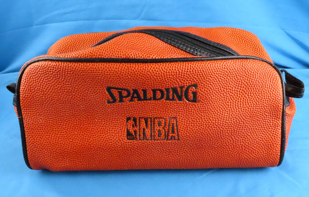 SPALDING NBA Official Game Ball MADE FROM BASKETBALL Dopp Kit Shaving Bag CASE