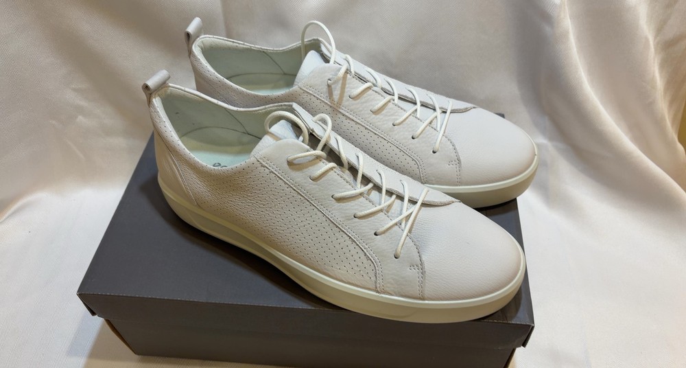ECCO Soft 8 Men's Sneaker White Leather EU 46 US 12