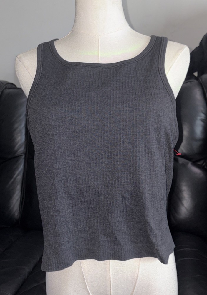 Lululemon Ribbed Softstreme Cropped Tank Size 12 Black 07421