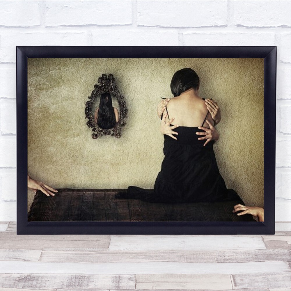Surreal Fantasy Art Print - Dreamy Mirror Wall Hands Creative Edit  