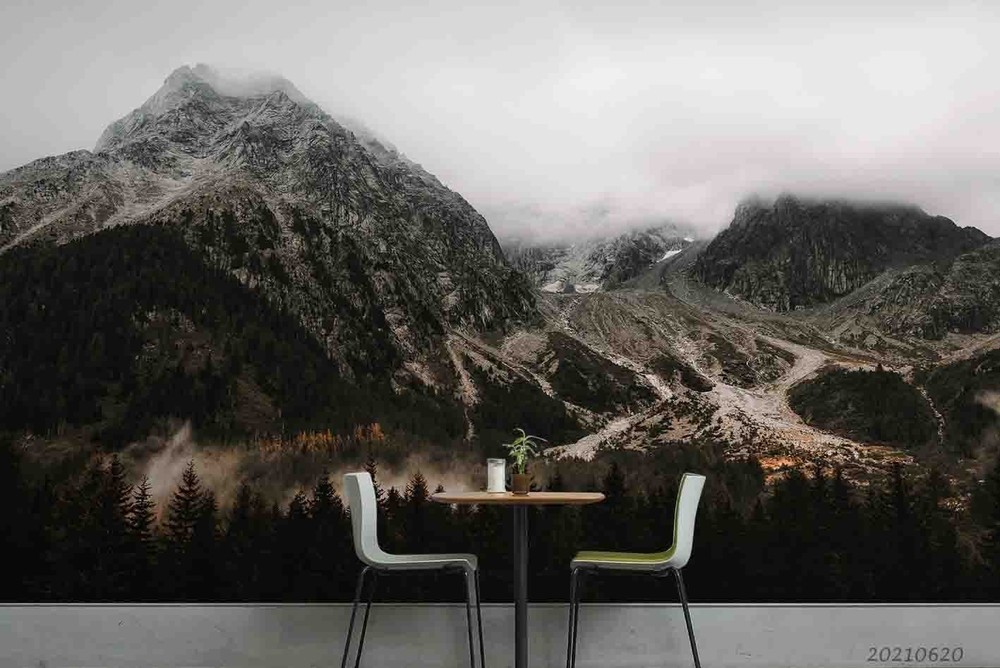 3D Mountains Forest Landscape Wall Murals Wallpaper Murals Wall Sticker