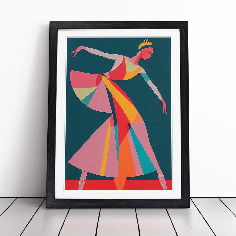 Pop Art Ballerina No.4 Wall Art Print Framed Canvas Picture Poster Decor