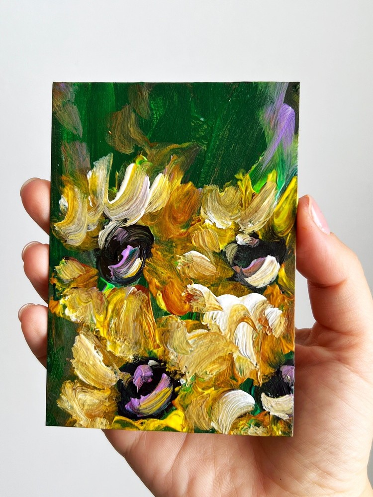 Vibrant Sunflower Field Painting Rustic Farmhouse Art Country Decor Gift