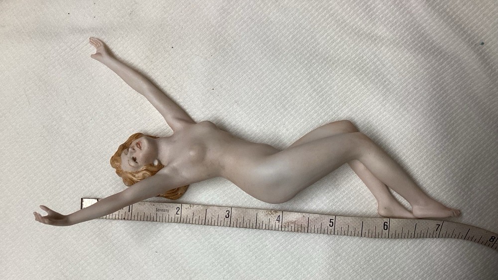 Vintage German Naughty Nude Bisque Bathing Beauty Figurine Missing Some Fingers