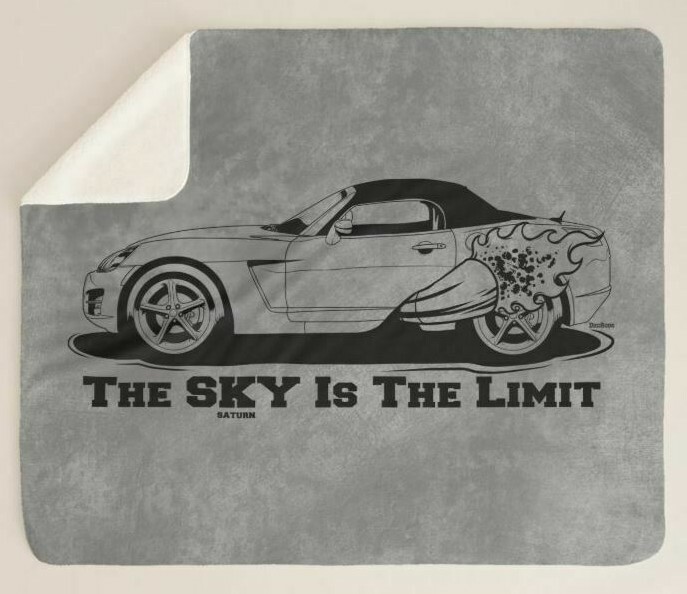 Saturn Sky The Limit Racing Pipe Car DigiRods Gray Sherpa Fleece Throw Blanket