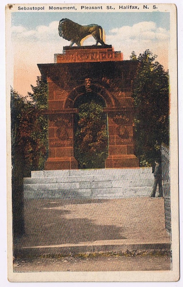 Postcard Sebastopol Monument Pleasant St Halifax Nova Scotia