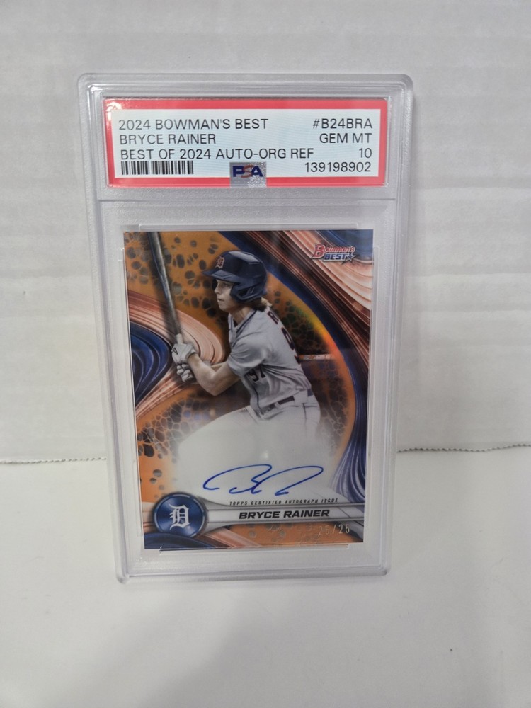2024 Bowman’s Best Bryce Rainer Orange /25 Auto B24-BRA Tigers