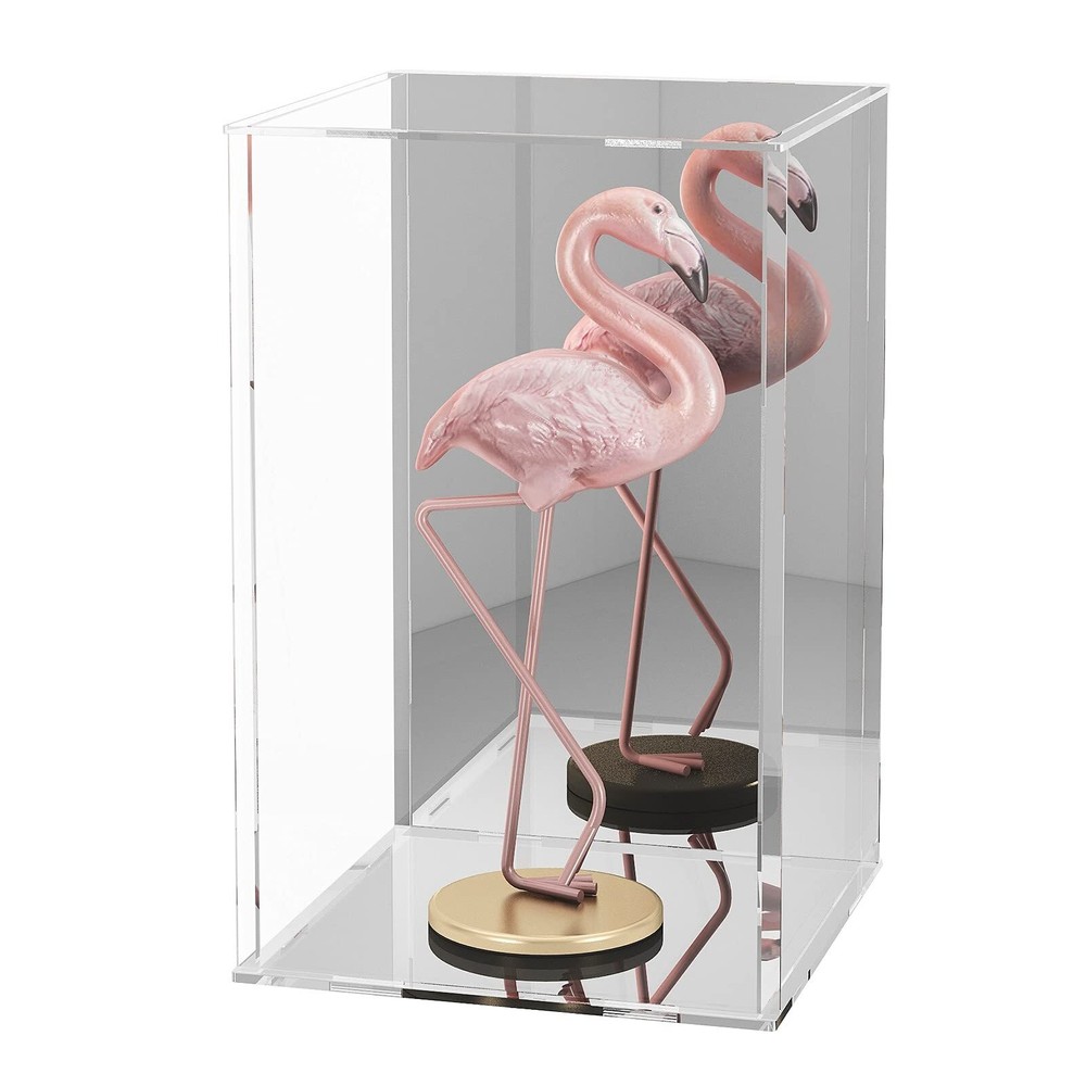 Mirrored Clear Acrylic Display Case Assemble Countertop Box Stand Organizer D...