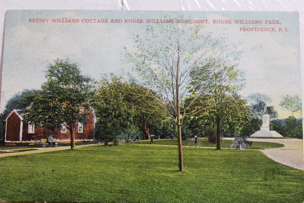 Rhode Island RI Providence Roger Williams Park Monument Betsy Cottage Postcard