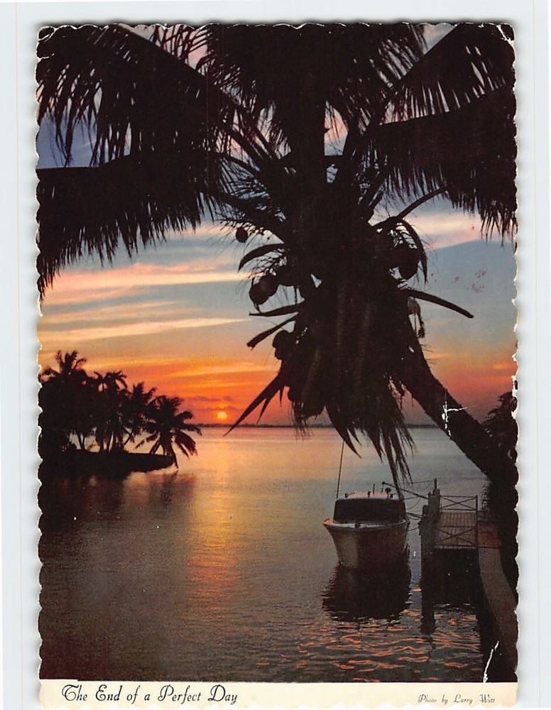 Postcard Ocean Sunset Scene