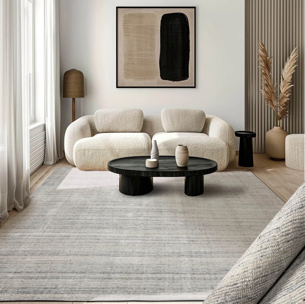 Multi Sizes Off White Hand Tufted Textured New Zealand Wool Area Rug
