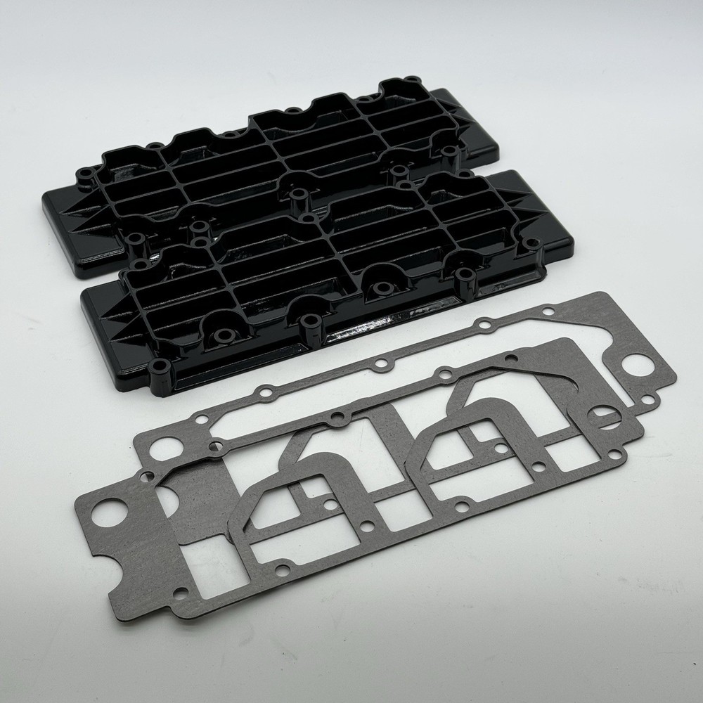 Porsche 911 930 Turbo Lower Valve Cover Pair w/ Gaskets 930 105 116 0R ALUMINUM