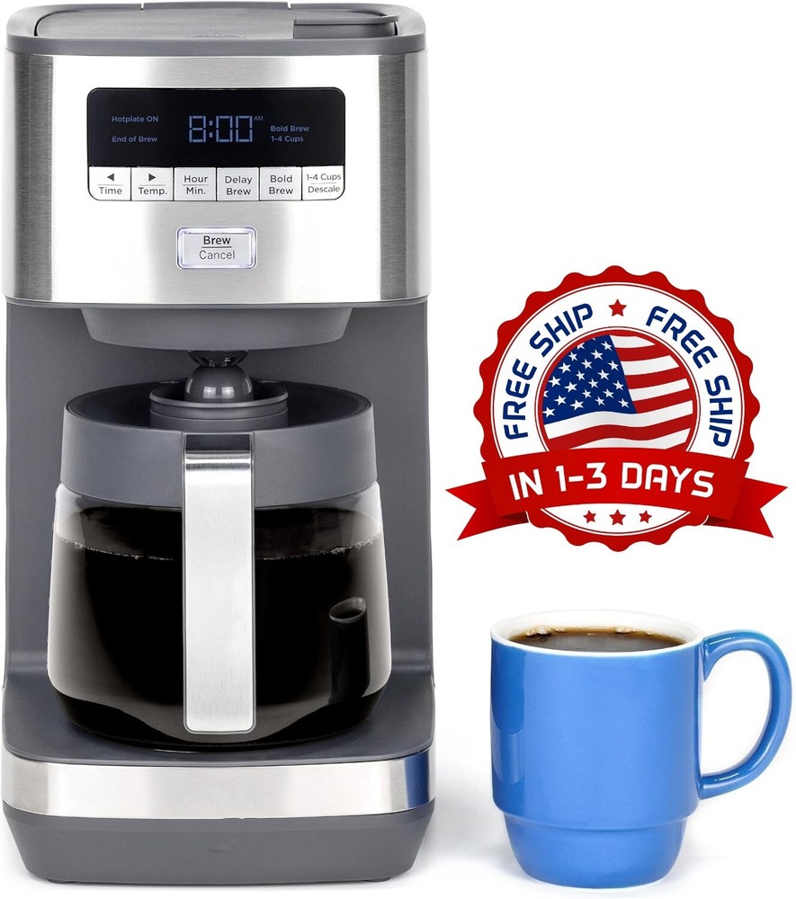 Cafetera de goteo con temporizador y placa calentadora ajustable NEW