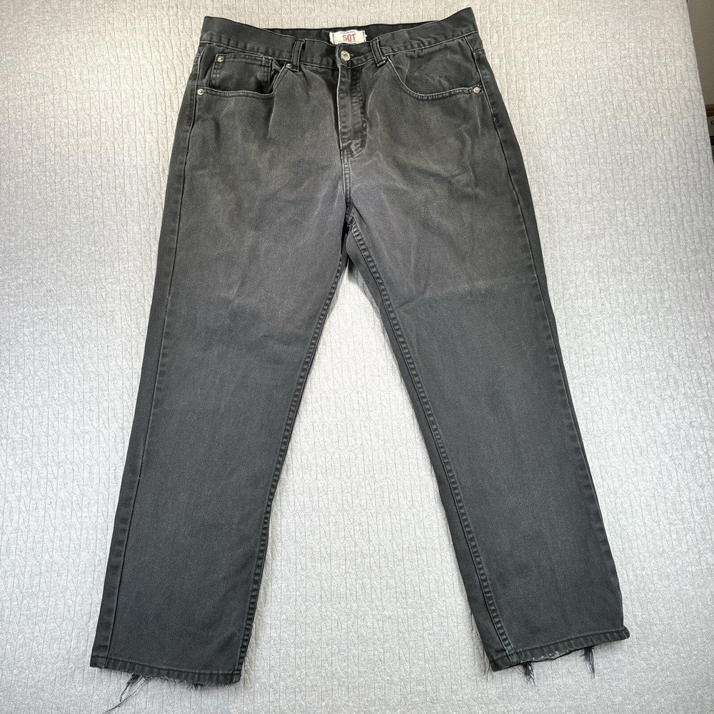 Levi's 501 Straight Leg Button Fly Men's denim jeans, size (38x30 Black pants