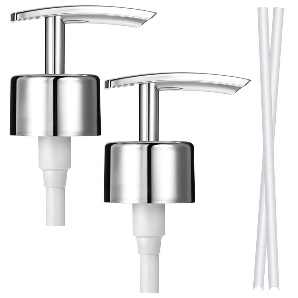 Piriuuo 2 Pcs Soap Dispenser Pump Replacement, Reusable Silver