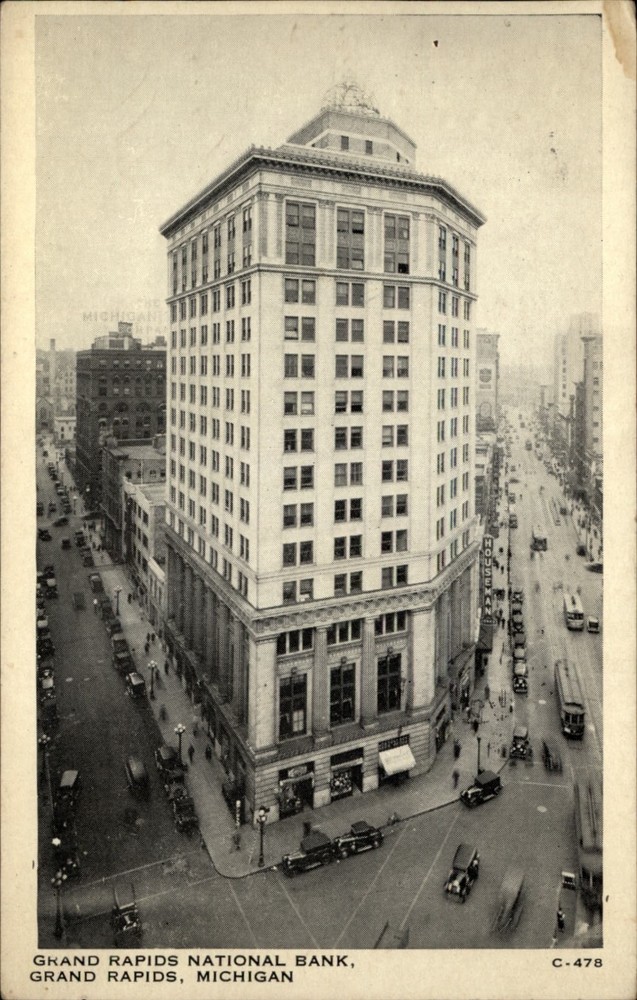 Grand Rapids National Bank Grand Rapids Michigan vintage postcard r872