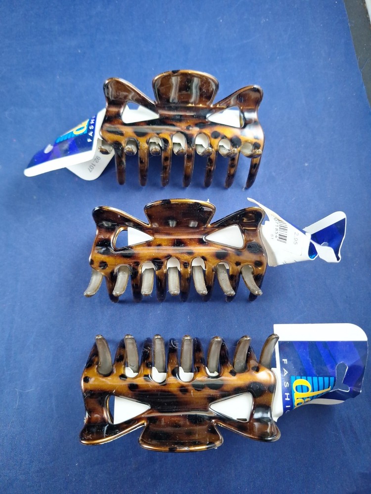 Faux Tortoise Shell Hair Claw Clips 3.5