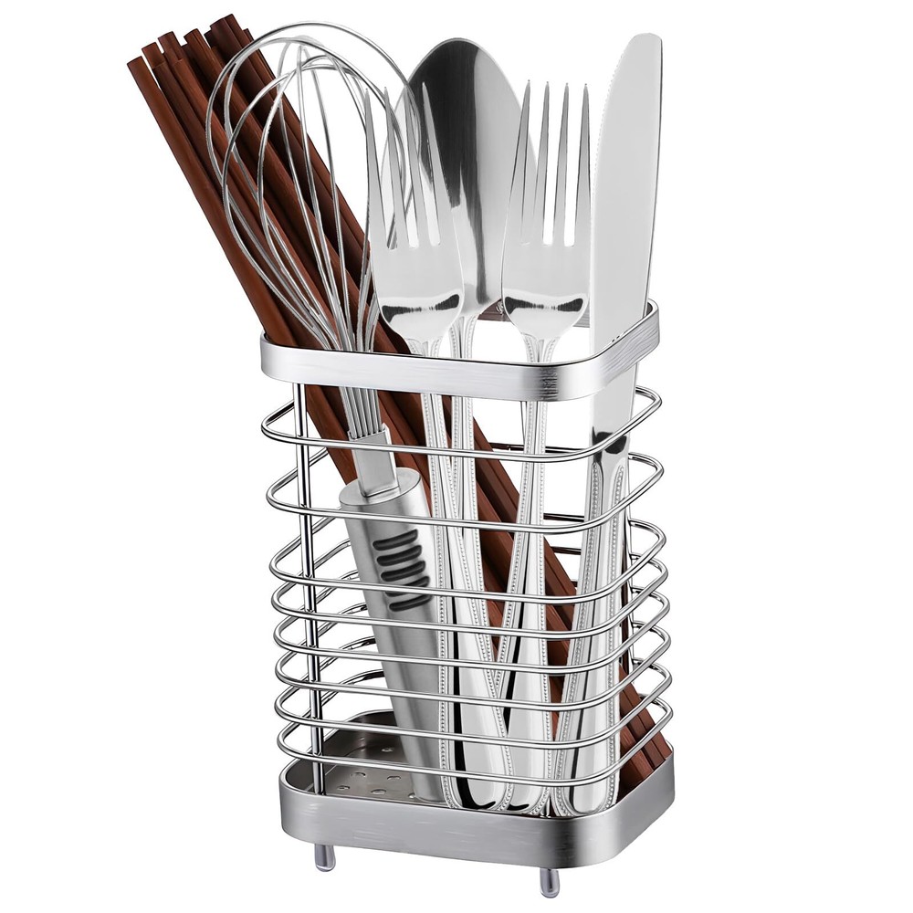 Utensil Holder, Stainless Steel Utensil Drying Rack with Detachable Base, Dis...
