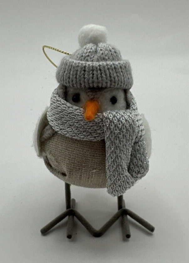Target Christmas Featherly Friends Bird Ready for Winter Gray White Hat Ornament
