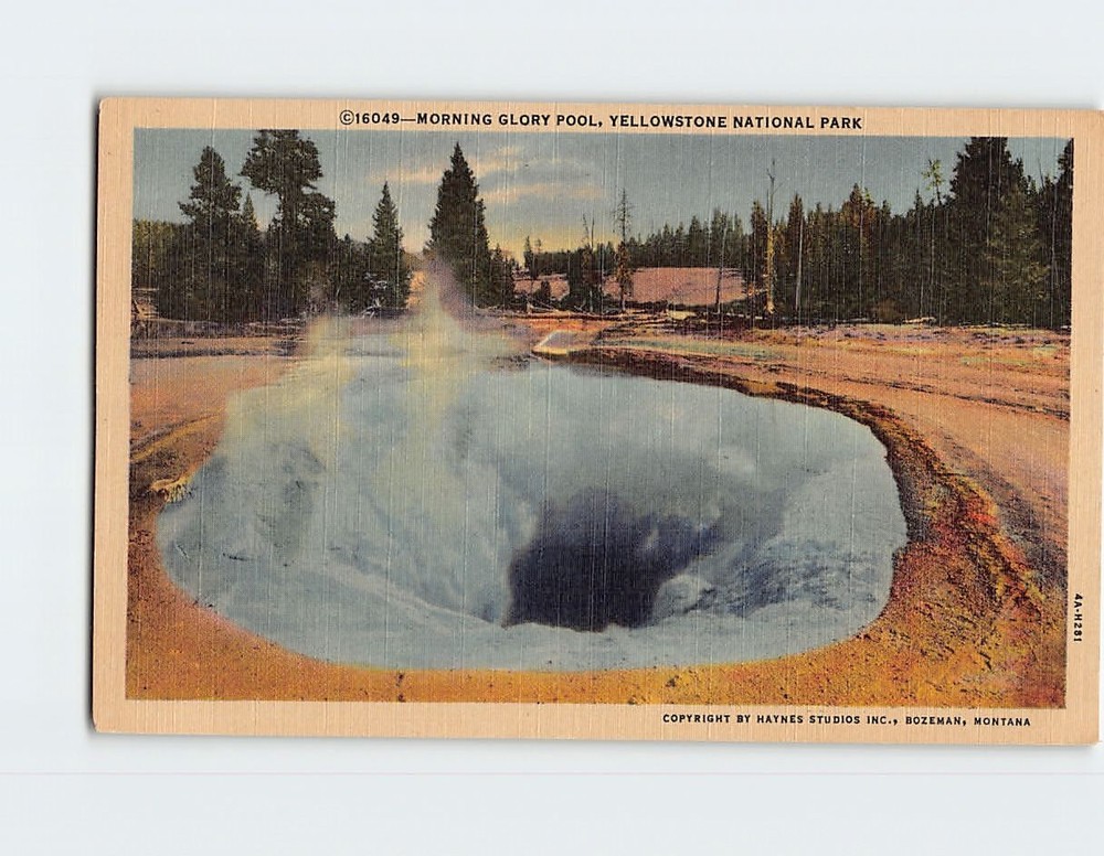 Postcard Morning Glory Pool Yellowstone National Park Wyoming USA