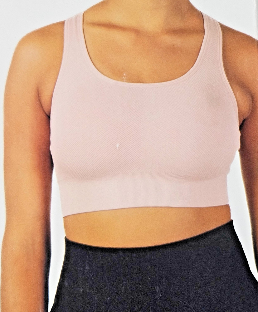 Bra Pink Racerback Sports Bra Wicking Machine Wash Women's L By Members Mark