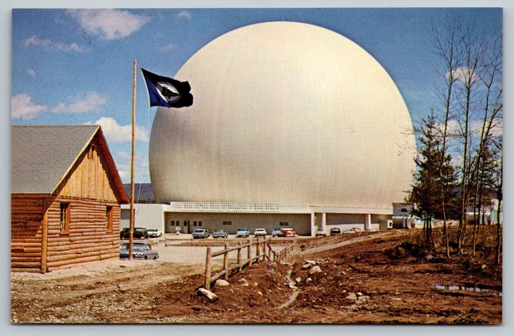 Vintage Earth Station Andover Maine Bell System Radome Postcard