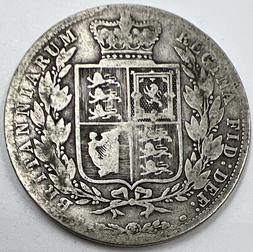 1883 Victoria Half Crown British Silver Coin Collectable Grade a080