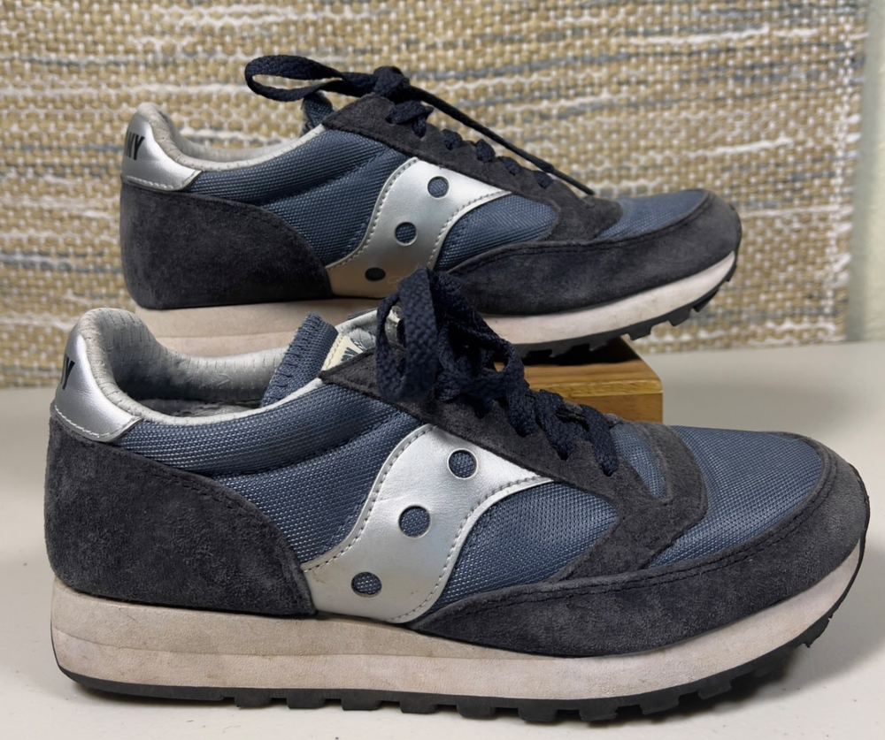 Saucony Jazz 81 Unisex Size 6 Blue Silver Black Athletic Running Shoes Sneakers