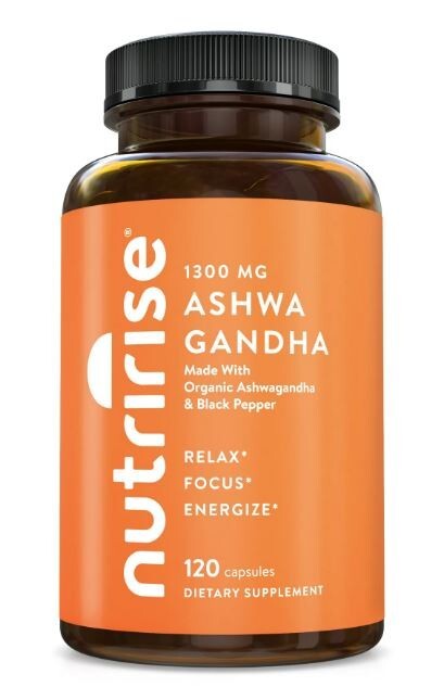 Ashwagandha 1300mg Made with Organic Ashwagandha Root Powder & Black Pepper Extr