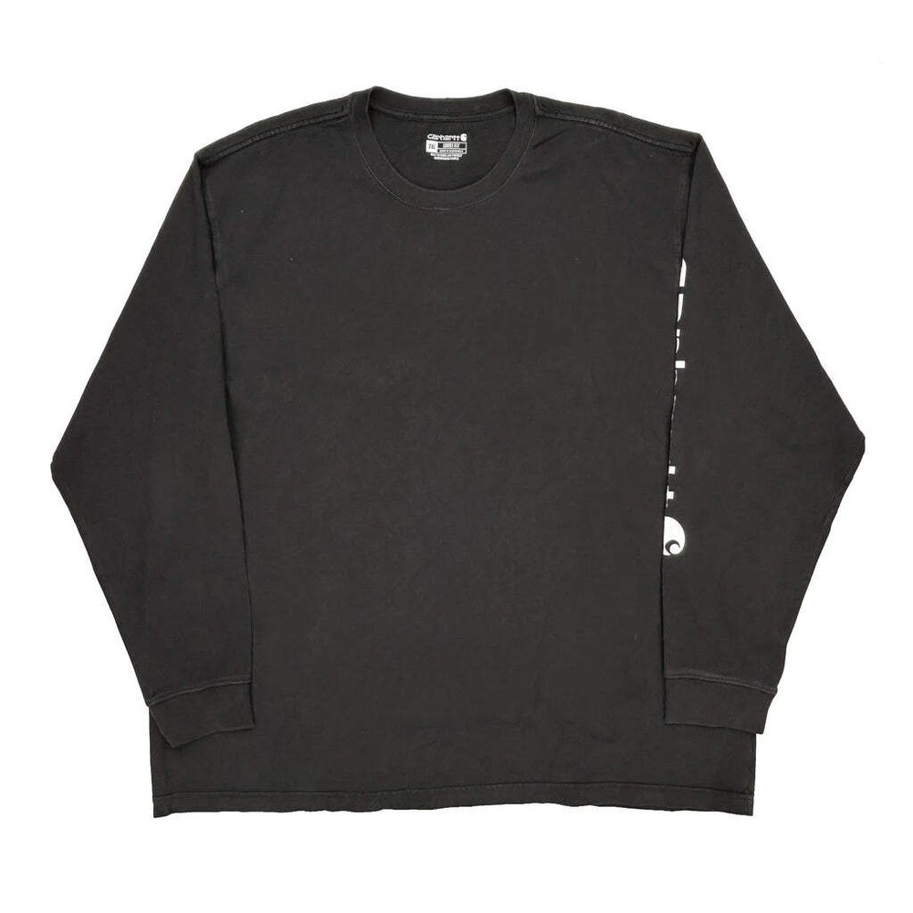 Carhartt Spellout Long Sleeve T-Shirt - 2XL Black Cotton