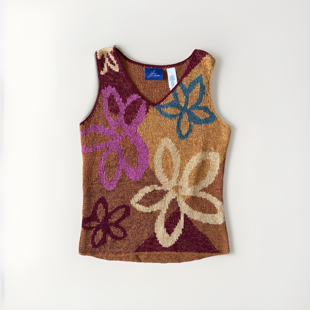 JH Collectibles Women's Vintage Chunky Yarn Sleeveless Tank Artsy 90’s Size M