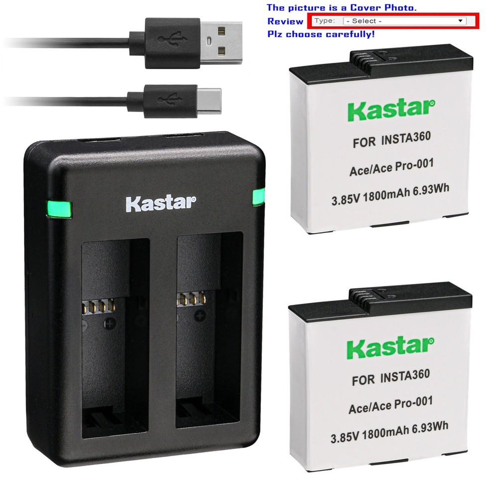 Kastar Battery Dual Charger for Insta360 Ace/Ace Pro Accessories Action Camera-image