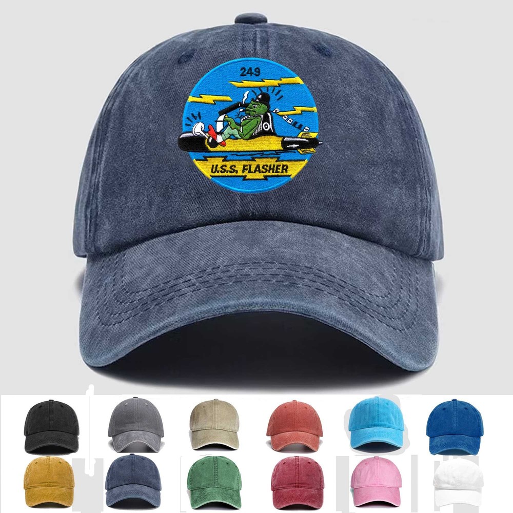 Custom Embroidered Hat SS-249 USS Flasher, Veteran Cap, Trucker Hat, Gift Idea