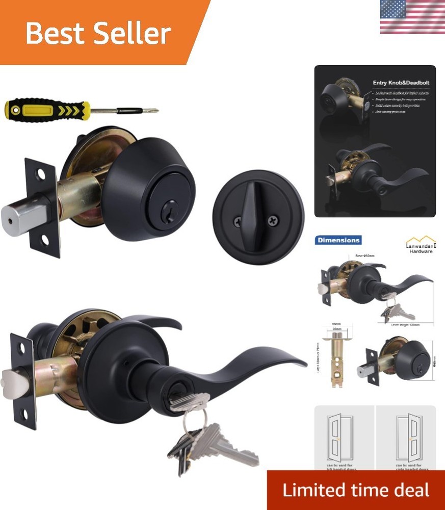 Keyed Alike Front Door Lever Lockset with Single Cylinder Deadbolt