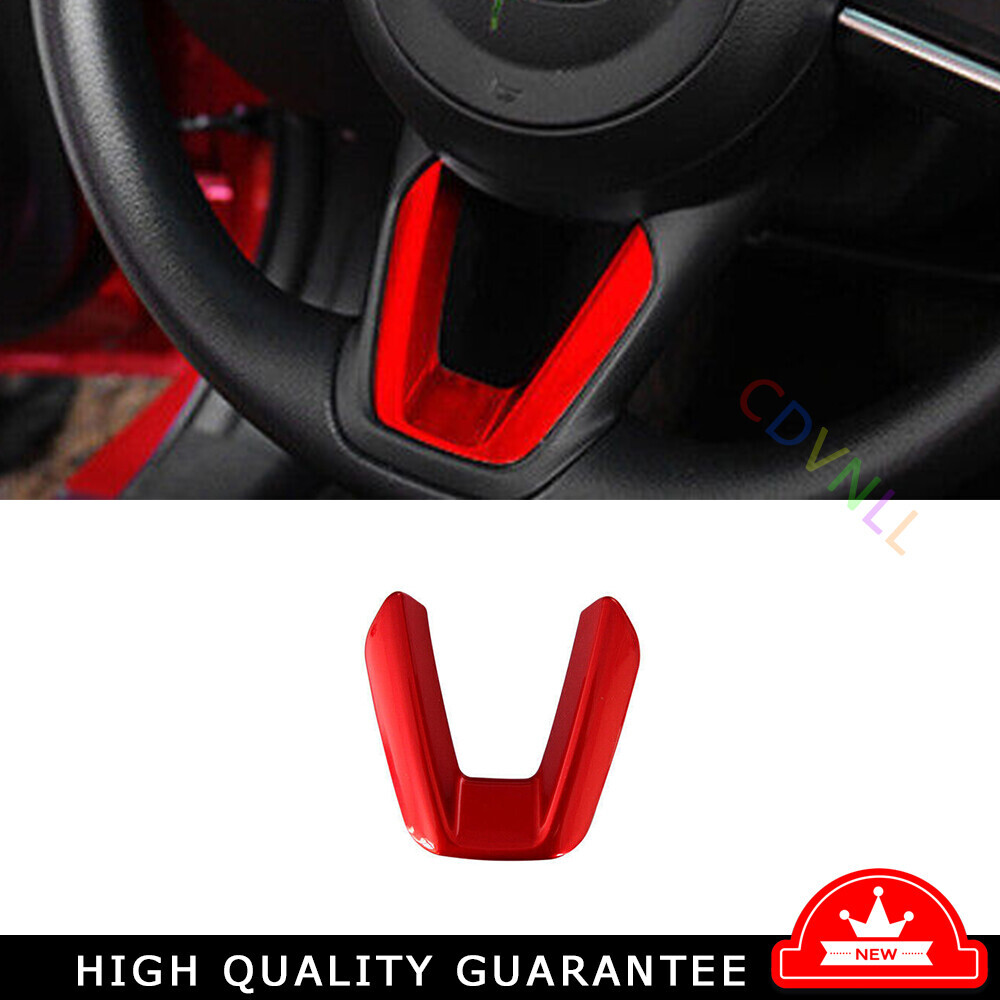 Fit For Mazda 3 Axela 2017-2019 Red ABS Steering Wheel U Type Cover Trim 1PCS