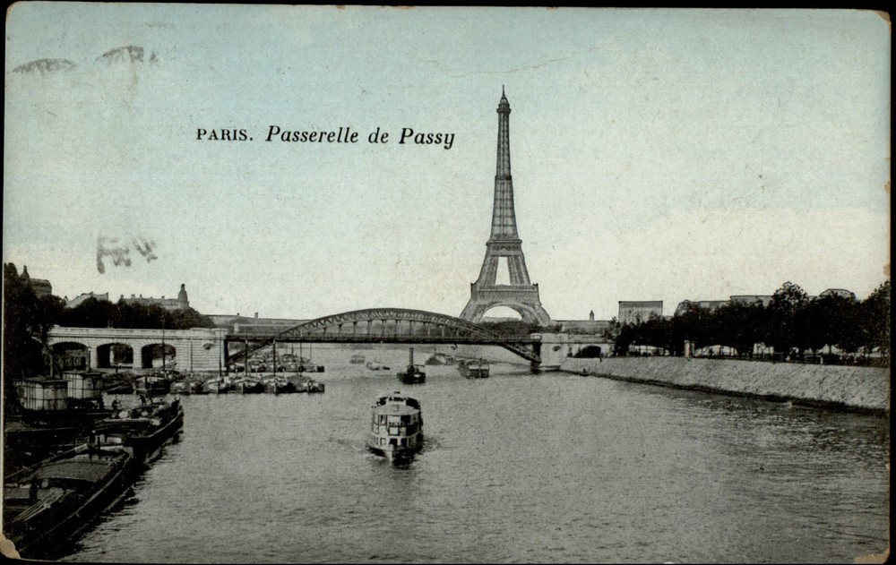 Eiffel Tower Paris France vintage postcard s091