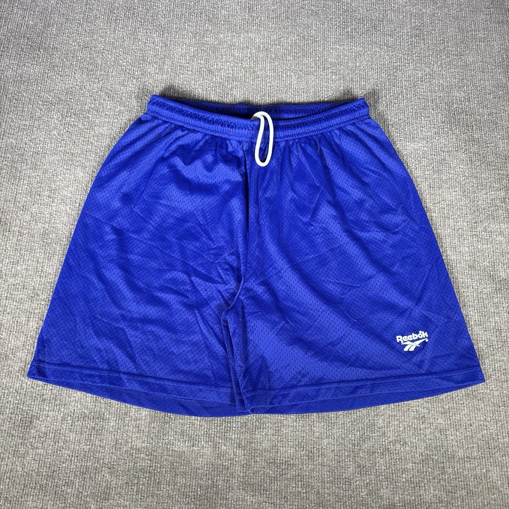 Vintage Reebok Shorts Mens Large Blue Purple Mesh Athetic Gym 90s Made In USA