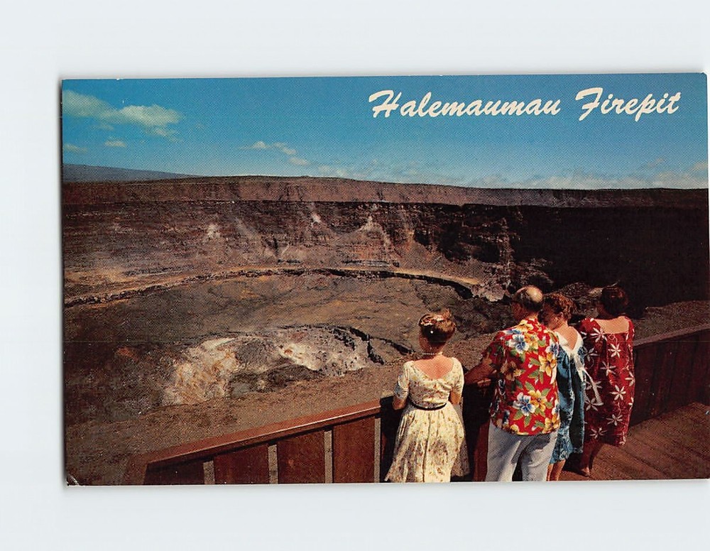 Postcard Halemaumau Firepit Kilauea Volcano Hawaii National Park Hawaii USA