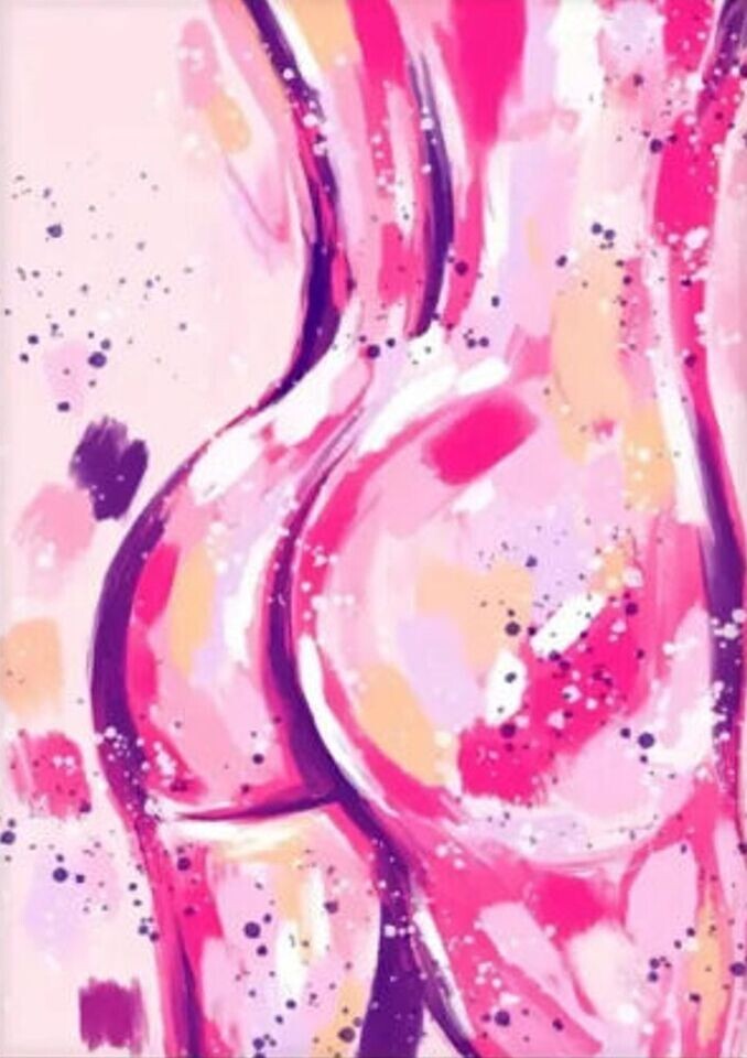 Modern Art Abstract Graffiti Nude Woman Canvas Print 11.8