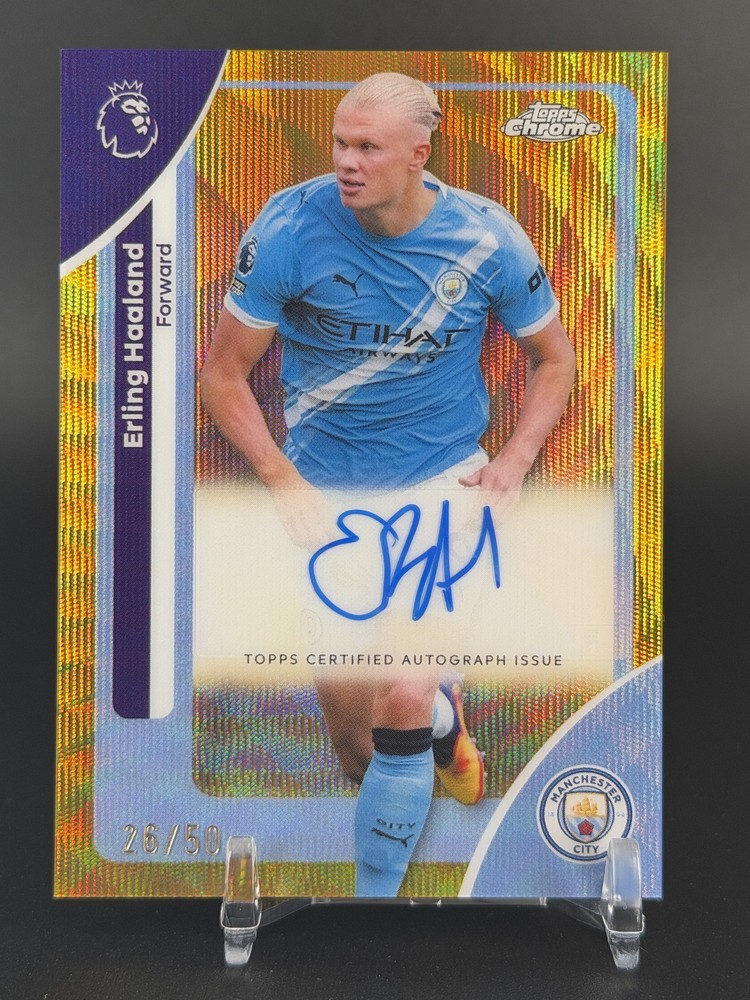 2026 Topps Chrome Premier League - Erling Haaland Chrome Gold Wave Auto /50