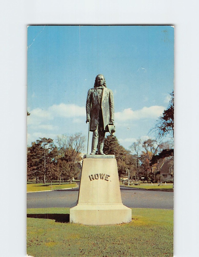 Postcard Monument Of Elias Howe in Seaside Park Bridgeport Connecticut USA