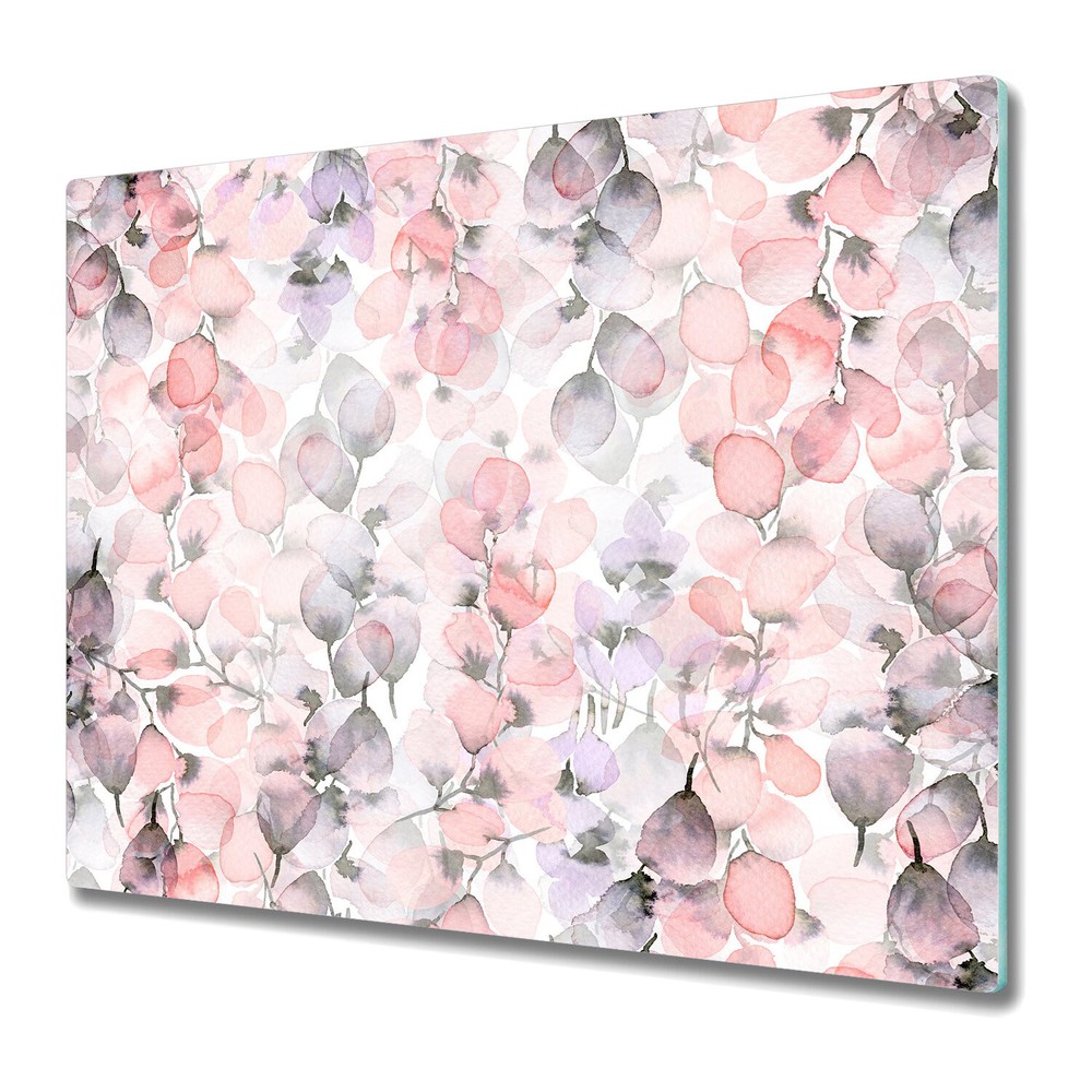 Glass Chopping Board Utensil Board Watercolour Flowers Petals Floral 60x52