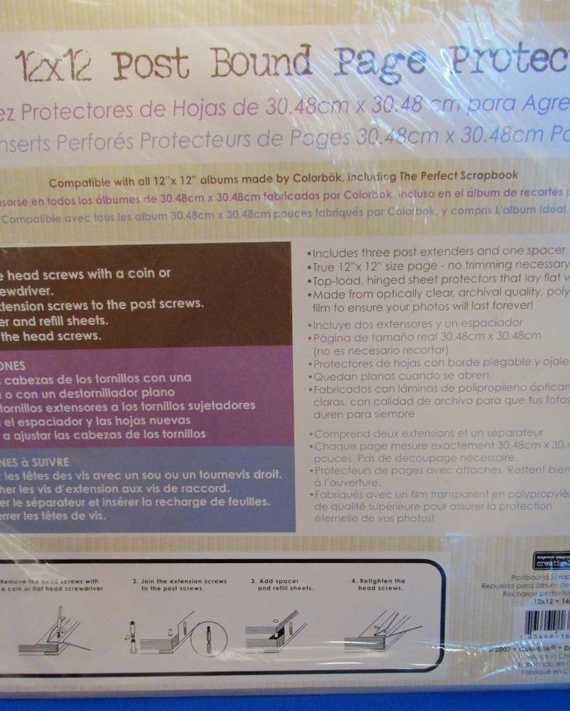 Ten Scrapbooking 12x12 Post Bound Page Protectors - Colorbok