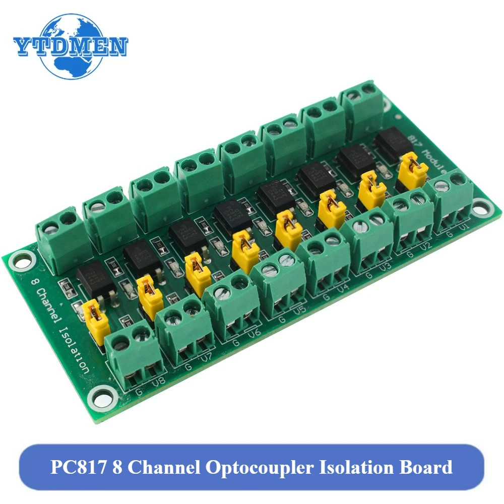 PC817 8-Channel Optocoupler Board 3.6-30V Photoelectric Isolated Module